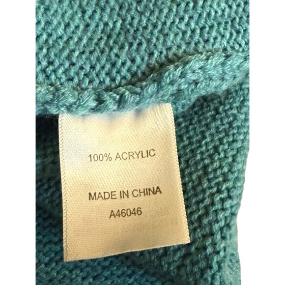 Beautiful Turquoise Appleseed’s Sweater with Wooden Button Accents Size Large - Picture 7 of 7